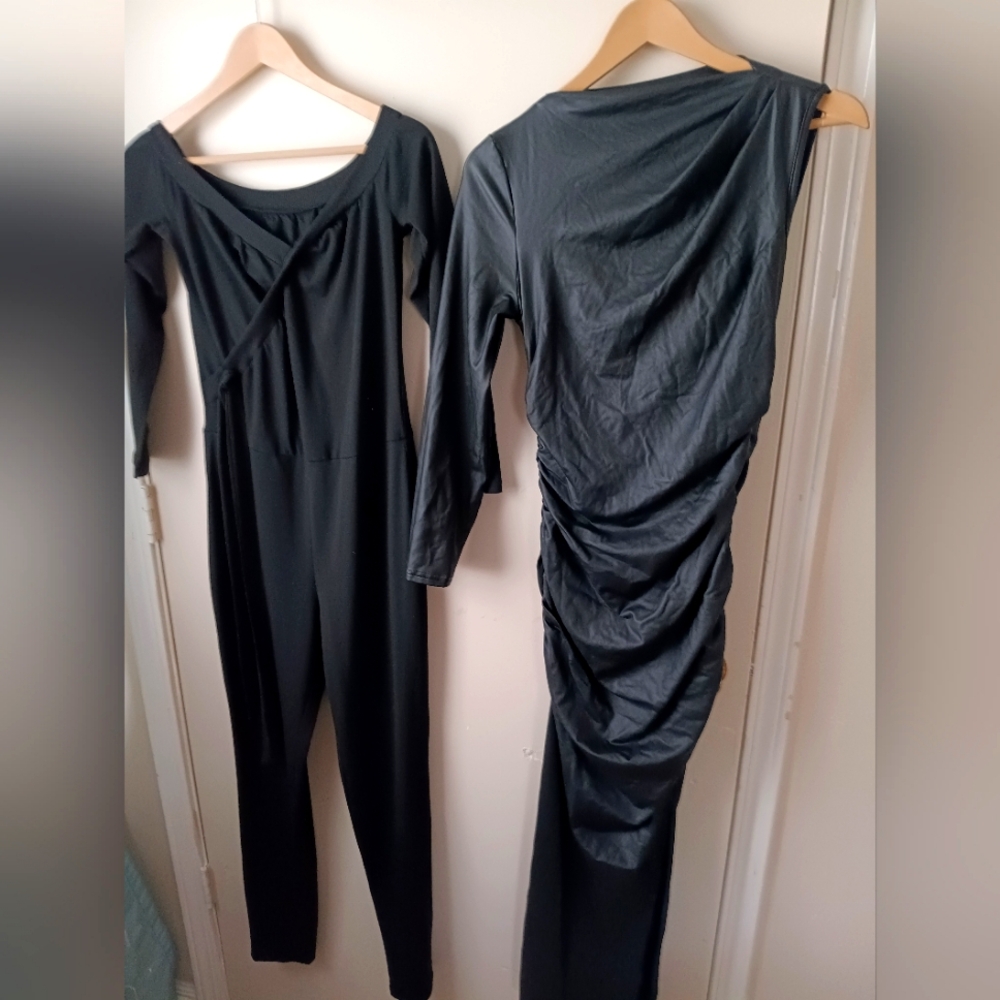 Black Jumpsuit And Dress Set Medium (Can sell Separately)